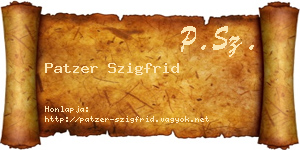Patzer Szigfrid névjegykártya